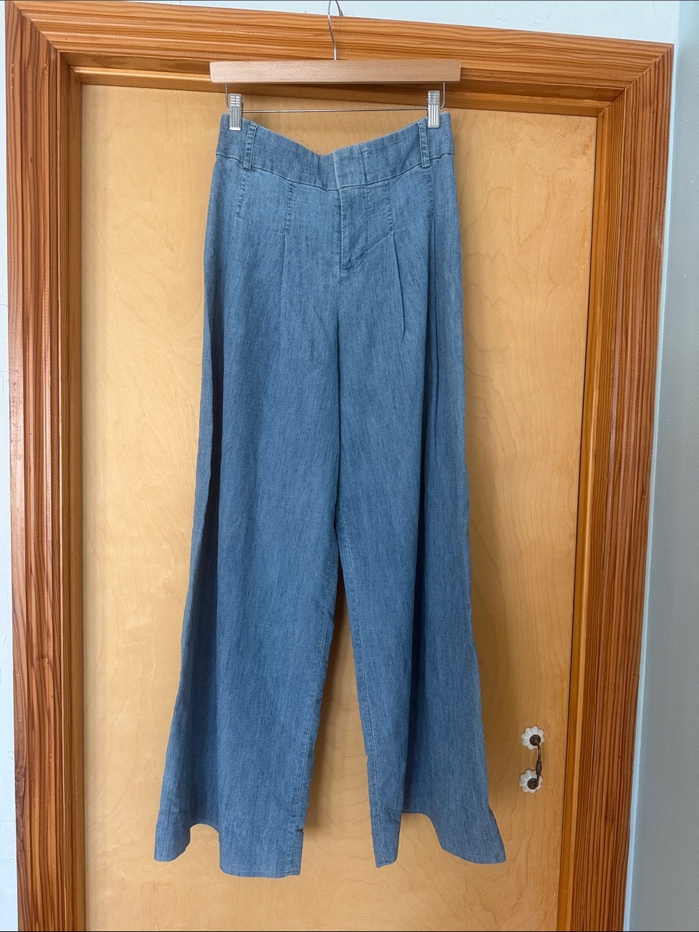 Alice + Olivia Blue Wide-Leg Pants